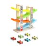 Montessori Wooden Car Ramp Toy 4 Tracks Play Set