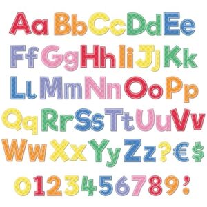 Mooliwe 134 Pcs 5 Inch Rainbow Checkered Bulletin Board Letters for Classroom Decoration Poster Alphabet Numbers Combo Set Paper Letter Cutouts for Bulletin Board Chalkboard School Decor
