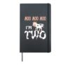 Moo Moo I'm Two 2nd Second Birthday Cow Lover Hilarious Hardcover Journal, Black