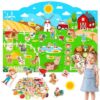 Moon Boat Farm Animal Felt Board Story Crafts Sets with Stickers