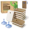 MoopBrushee 8 Pack Kitchen Sponges with 2 Suction Cup Holders, Natural Cellulose & Coconut Dish Sponge, Biodegradable Eco Friendly Kitchen Sponge, Non Scratch Sponges for Washing Dishes