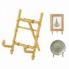 MorningRo Gold Metal Table Top Easel 4.3 x 3 x 3 Inch Mini Gold Bamboo Easel Stand for Display Metal Tripod Picture Photo Frame Modern Book Plate Desktop Art Holder Stand Decor Wedding Sign
