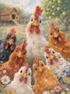 Mosaflare Chicken Stamped Cross Stitch Kits for Beginner 12x16 Inch