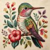 Mosaflare Hummingbird Stamped Cross Stitch Kits for Beginner 13.7x13.7 Inch