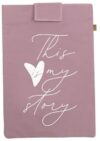 Moses. Just One More Chapter My Story Dusky Pink - Cotton Book Cover with Magnetic Closure, Book Cover with Extra Pocket for Pens and Bookmarks, Reusable, Dimensions: 19.5 x 27.5 cm