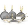 Mosiech 20-Piece Non-Stick Ceramic Cookware Set, 8 pots,Stay-Cool Handles