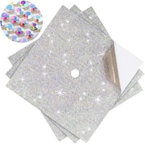 MotiMind 3 Sheets Construction Paper for Graduation Cap Decoration Bling Rhinestone Colorful Self-adhesive Cardstock Grad Cap for Photo DIY Graduation Hat Topper Party Decoration(Iridescent)