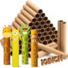 MotiMind 60 Pcs Cardboard Tubes for Craft 2 Size Empty Paper Towel Rolls Cardboard Toilet Paper Tubes Bulk for DIY Projects(Cowhide,1.4 x 10 Inch, 1.6 x 10 Inch)