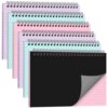 MotiMind 6 Pack 8.3" x 5.8" Top Spiral Legal Pads Small Landscape Notebook, College Ruled Perforated Writing Pads, 40 Sheets Each, Small Steno Notepad with Black Cover for Home Office(Soft Colors)