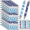 MotiMind 72 Pcs Christmas Snowflake Ballpoint Pens, Retractable Black 1.0mm Winter Writing Gel Ink Pens for School Office Supplies, Journaling, Christmas Party Favors Holiday Gifts