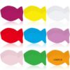 Motiskyy 108 Pcs Fish Paper Cut Oluts Bulletin Board Cut Outs Assort Colors Fish Die Cuts DIY Creative Ornament for Classroom School Bulletin Board, 2.28 x 4.72 Inches