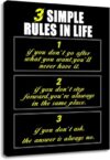 Motivational Canvas Wall Art, Life Is All About Balance Quote Single Panel Framed Canvas Poster for Living Room Gym Office Decor, Gray Stone
