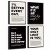 Motivational Office Wall Art Inspirational Gym Decor Framed Prints 12”x16”