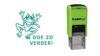 Motivational Stamp for Elementary School Teachers -Trodat Edy - DO SO Move!, 20 x 20 mm, Green Print