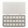 MotiveTech Bead Sorting Organizer Box Compact Bead Tray with Lid Rhinestone Felt Tray for Travel, 21-Grid Bead Mat With Storage Box, Gray