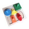 MotiveTech Young Child Shape Puzzle with Knobs Wood Construction Knobbed Puzzle Paint Child Centered Shape Matching Toy for Preschool, Multi 3D Grab Board
