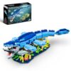 Mov stone Dinosaur World Mosasaurus Building Set- with Coral Base,Compatible with for Boys 8-14, Jurassic Ocean Building, Birthday Gift Set for Boys & Adults (787 Pcs)
