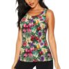 Moxquju Womens Loose Fit Workout Tank Top-Cherries Tropical Flowers