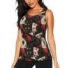 Moxquju Womens Loose Fit Workout Tank Top-Playing Cards (1) Black