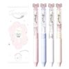 MOZXIRZ 4 Pcs Cute Retractable Pens Bow Gel Pens Pastel Aesthetic Bowknot Pen 0.5mm Fine Point Black Ink Smooth Writing Pen for Women Girls Office School Supplies (4Pcs Bow)