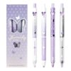 MOZXIRZ 4 Pcs Cute Retractable Pens Purple Gel Pens 0.5mm Black Ink Smooth Writing Pen Kawaii Pen for Women Girls Office School Supplies, Purple