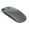 Mrexivo Wireless Bluetooth Mouse, Dual Mode 2.4GHz & BT Rechargeable Silent Computer Mouse, 3 Adjustable DPI, Compatible with Laptop PC Mac Android Windows Tablet (Rose Gold) (Gray)