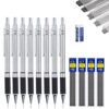 MROOFUL Mechanical Pencil Set 0.3 0.5 0.7 0.9mm with HB Leads and Eraser