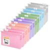 Mr. Pen- Plastic Extra Capacity Hanging File Folders, 12 Pack, Pastel Expanding Pocket, Heavy Duty for Filing Cabinet