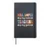 Mrs Lopez Is My Name, Retro Groovy Teacher Hardcover Journal, Black