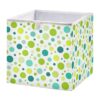 Msyxl Green Gradient Dots Storage Cubes 11x11 Inch Foldable Fabric Bins with Handle for Storage and Organization, Ideal Storage Bins for Closet Shelves