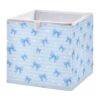 Msyxl Light Blue Bow Print Storage Cubes 11x11 Inch Foldable Fabric Bins with Handle for Storage and Organization, Ideal Storage Bins for Closet Shelves