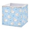 Msyxl Sky White Lambs Storage Cubes 11x11 Inch Foldable Fabric Bins with Handle for Storage and Organization, Ideal Storage Bins for Closet Shelves