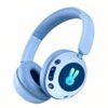 MuGo Kids Bluetooth Headphones with Colorful LED Bunny Lights, Foldable Over Ear Headphones Built-in Mic, 85dB Safe Volume Stereo Headset for Girls Boys Children, Wireless & Wired 2-in-1 Support TF