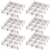 MUKCHAP 72-Piece DIY Grid Drawer Organizer, 12.6 Inch Adjustable Drawer Dividers for Sock, Underwear, Scarf, White