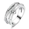 MULA S925 Sterling Silver Ring Multi-layered Interlaced Heart-shaped Band