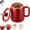 Multi-Function Portable Electric Stewing Cup, 6 In 1 Cooking Function (Red-a)