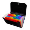 Multi-Layer File Wallet PP Receipt Folder Financial Bills Organizer A6 Size Pockets for School Office Business Travel