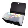 Multi-Layer File Wallet PP Receipt Folder Financial Bills Organizer A6 Size Pockets for School Office Business Travel