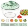 Multi-Purpose Salad Spinner with Vegetable Slicer, Green