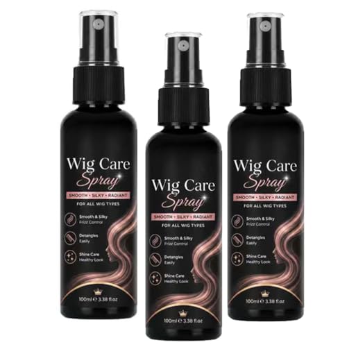 Multi-Purpose Wig Care Spray,Shine Wig Care Spray, Wigs Hair Care Spray for Synthetic and Natural Hair Wigs, Smooth and Anti-Frizz, Hydrates & Moisturizes, Cleans and Extends the Life (3pcs)