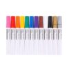 Multicolor Art Pens Based Marker For Drawing Coloring Card Making Scrapbooking Doodling Illustration Indoor Outdoor Oil-Based Paint Marker Dry Craft Pen 12PCS (White, 14.3cm)