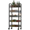 Multifunctal Metal Service CartPortable Rolling Sto Trolley with Removable BasketIdeal for KitchenLiving RoomBathroomOffice - Versatile Utili Cart