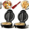 Multifunctional Electric Nonstick Breakfast Griddle - Dual Zone Electric Omelette Maker, Non-Stick Omelet & Frittata Maker, Even Heating & Versatile Cooking, Perfect for Full Breakfasts，2pcs