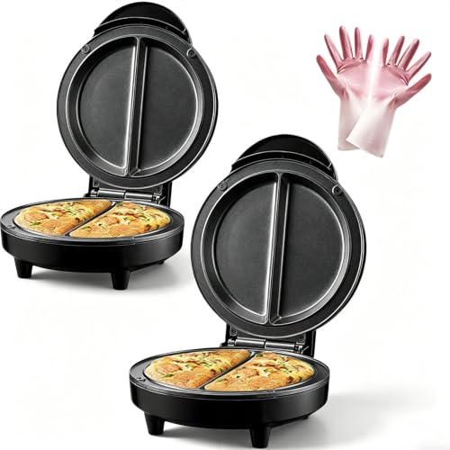Multifunctional Electric Nonstick Breakfast Griddle - Non-Stick Omelet & Frittata Maker, Dual Zone Electric Omelette Maker, Quick Heat-Up & Easy Cleanup, Perfect for Healthy Breakfasts,2PC