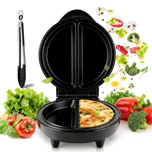 Multifunctional Electric Nonstick Breakfast Griddle, Non-Stick Omelet & Frittata Maker, Dual Zone Electric Omelette Maker, even heating & versatile cooking –Perfect for full breakfasts,3PCS
