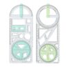 Multifunction Geometry Ruler, Clear Template Measuring Tool for Classroom