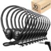 MUMSTHT Kids Headphones Bulk 10 Pack,Student On Ear Headsets,Swivel Comfy Earphones for Classroom,Library,School,Airplane,for Online Learning and Travel,Stereo Sound 3.5mm Jack (YS102 Black)