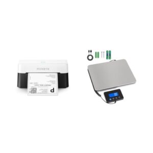 MUNBYN RW403B Bluetooth Thermal Label Printer Shipping Scale, 660lb/1.8oz Digital Postal Scale