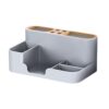 MUNEFE 12 Grid Desktop Storage Box, Multifunctional Pencil Holder,Plastic (Grey)