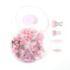 MUNEFE Paper Clips Binders Clips Push Pins Set with Box, Metal (Pink)